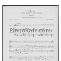 Ноты Cole Porter - Olga (Come back to the Volga) - предпросмотр