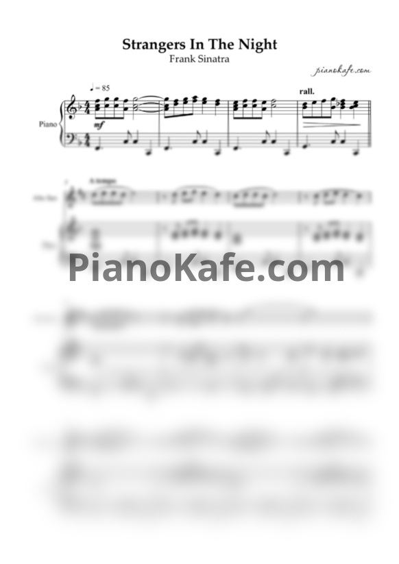 Ноты Frank Sinatra - Strangers In The Night (для альт саксофона и фортепиано) - PianoKafe.com