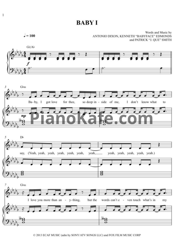 Ноты Ariana Grande - Baby I - PianoKafe.com