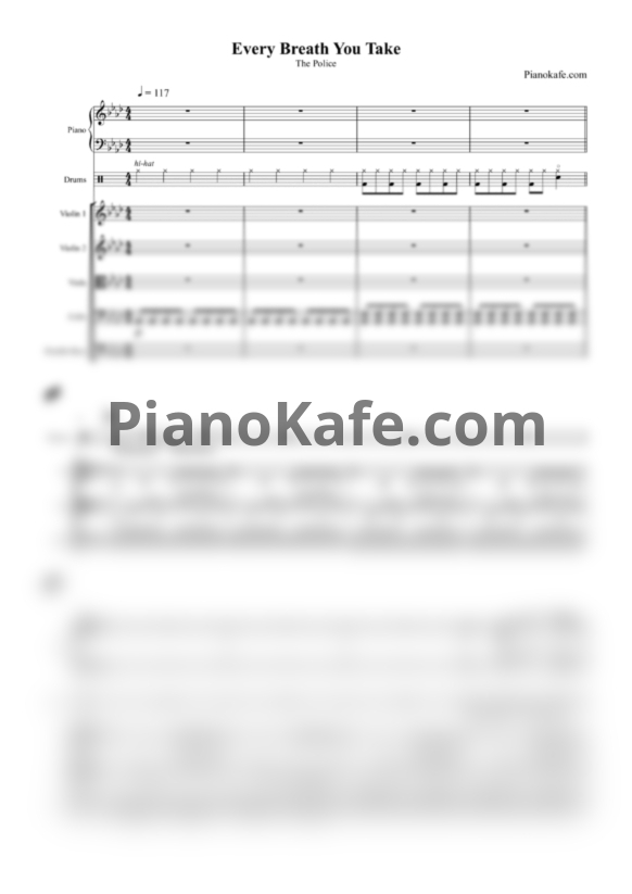 Ноты The Police - Every breath you take (Партитура и партии) - PianoKafe.com