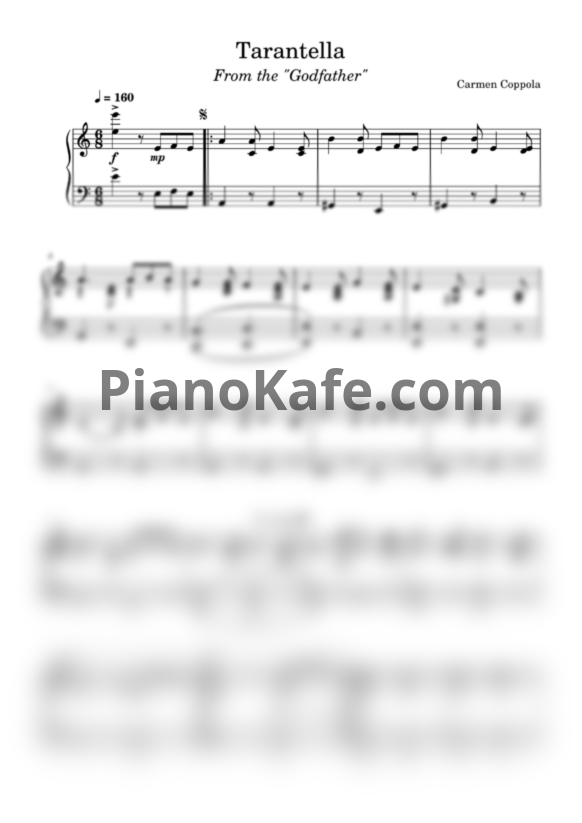 Ноты Carmen Coppola - Tarantella - PianoKafe.com