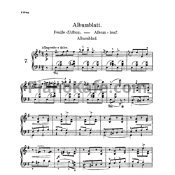 Ноты Эдвард Григ - Листок из альбома (Соч. 12, №7) - предпросмотр