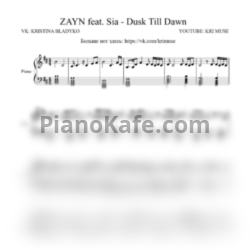 Ноты Zayn Malik feat. Sia - Dusk till dawn (KriMuse Cover) - предпросмотр