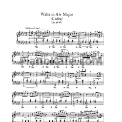 Ноты Ф. Шопен - Вальс №9 ля-бемоль мажор `Прощальный` (Op. 69-1) - предпросмотр