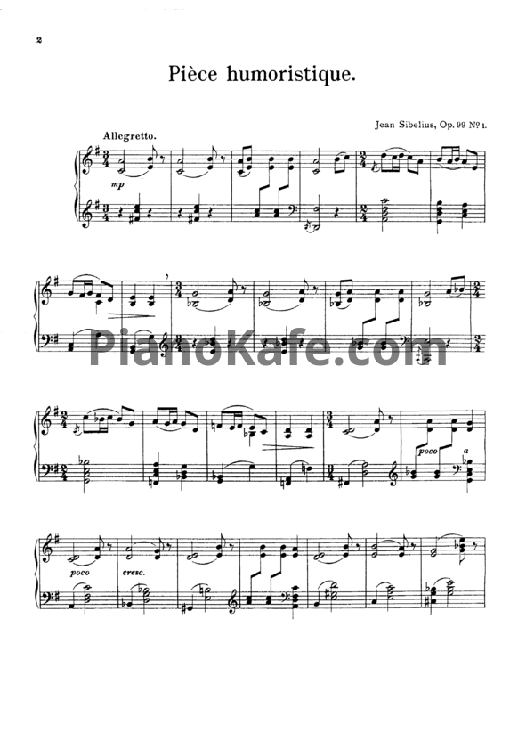 Ноты Ян Сибелиус - 8 коротких пьес для фортепиано (Op. 99) - PianoKafe.com