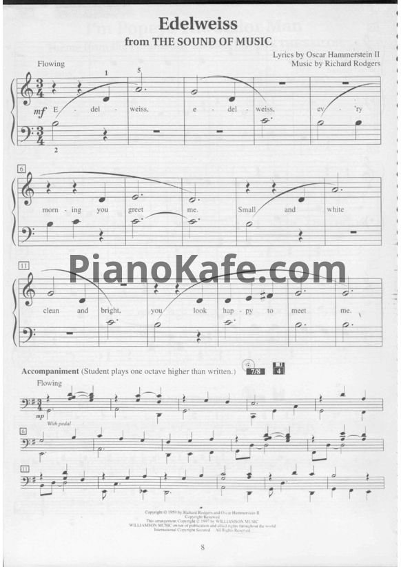 Ноты Richard Rodgers - Edelweiss (for begginers) - PianoKafe.com