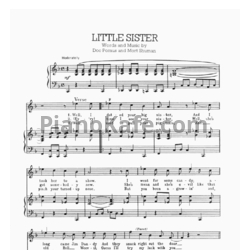 Ноты Elvis Presley - Little sister - предпросмотр
