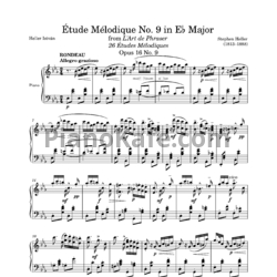 Ноты Стефан Хеллер - Мелодический этюд (Op. 16, №9) ми-бемоль мажор - предпросмотр