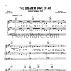 Ноты Whitney Houston - The greatest love of all (Junior Vasquez mix) - предпросмотр