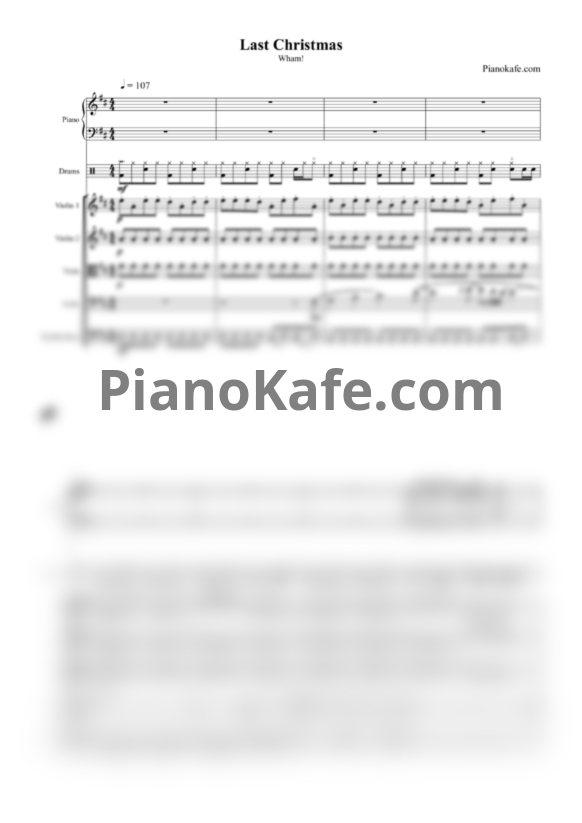 Ноты Wham! - Last Christmas (Партитура и партии) - PianoKafe.com