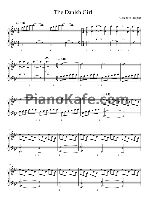 Ноты Alexandre Desplat - The Danish girl theme - PianoKafe.com