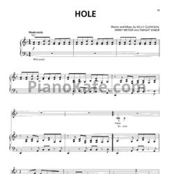 Ноты Kelly Clarkson - Hole - предпросмотр