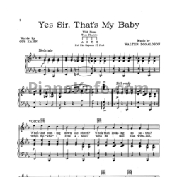 Ноты Walter Donaldson - Yes sir, that's my baby - предпросмотр