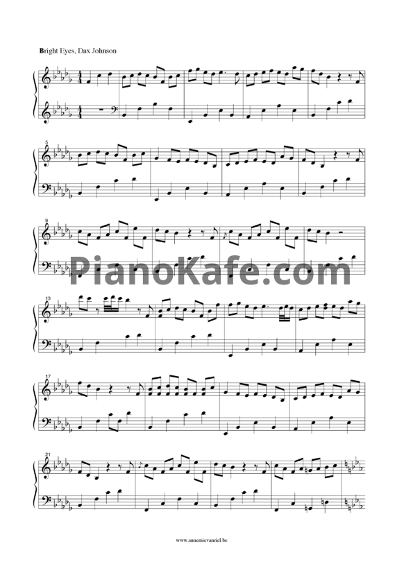 Ноты Dax Johnson - Bright eyes - PianoKafe.com