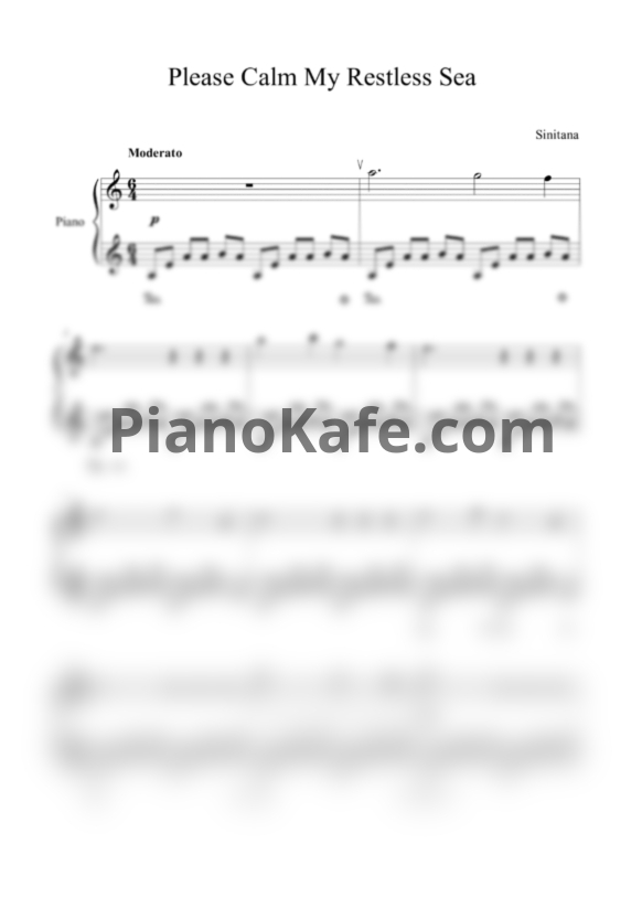 Ноты Sinitana - Please calm my restless sea - PianoKafe.com