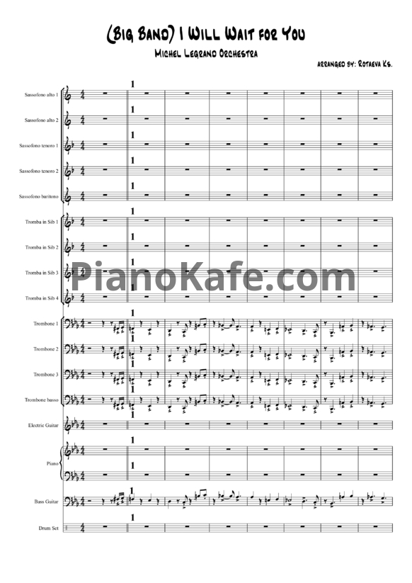Ноты Michel Legrand Orchestra - I Will Wait for You (Партитура) - PianoKafe.com