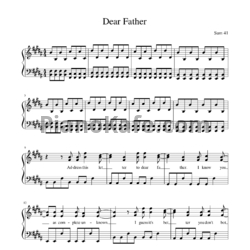 Ноты Sum 41 - Dear father - предпросмотр