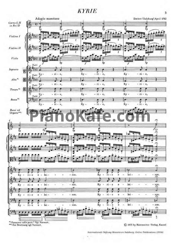 Ноты Леопольд Моцарт - Две Летании (Партитура) - PianoKafe.com