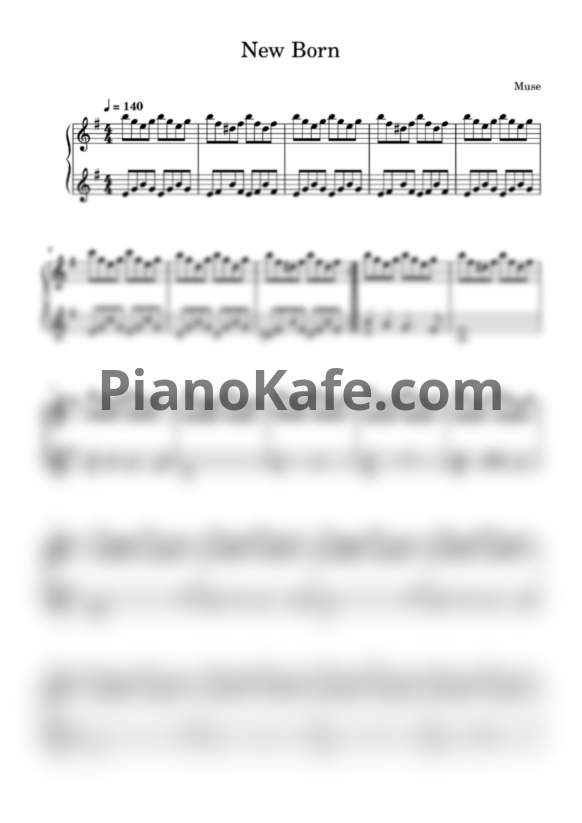 Ноты Muse - New born - PianoKafe.com