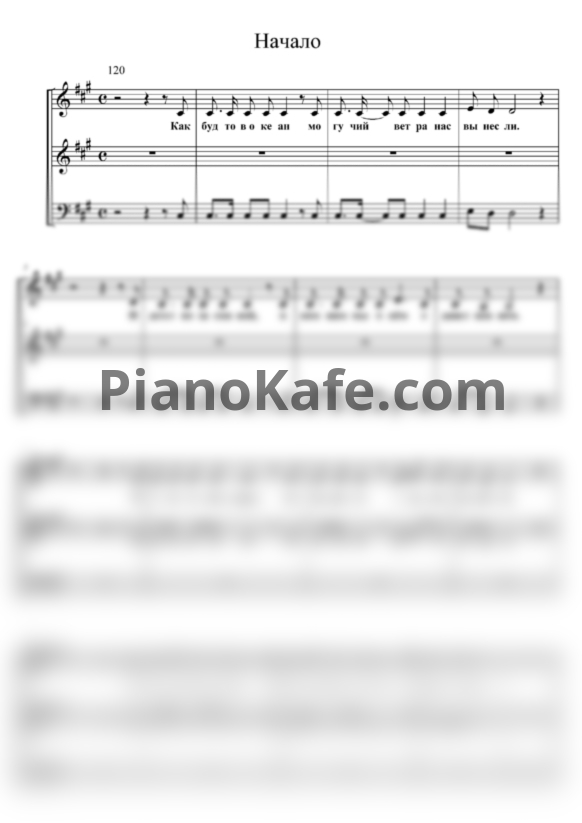 Ноты Шоу-группа "Планета Голливуд" - Начало (Хоровая партитура для 3 голосов) - PianoKafe.com
