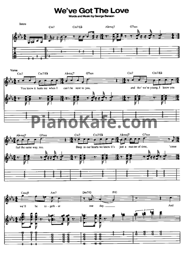 Ноты George Benson - We've got the love - PianoKafe.com