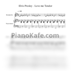 Ноты Elvis Presley - Love me tender (Переложение для блок-флейты и фортепиано) - предпросмотр