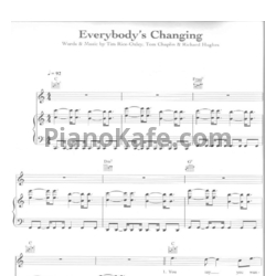 Ноты Keane - Everybody's changing - предпросмотр