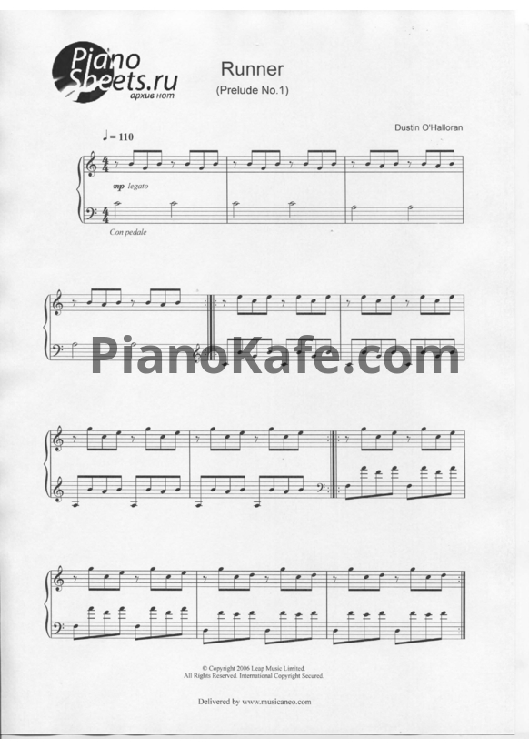 Ноты Dustin O'Halloran - Prelude №1 - PianoKafe.com