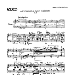 Ноты Ф. Шопен - Вариации для фортепиано с оркестром на тему арии «Là ci darem la mano» из оперы Моцарта «Дон Жуан» - предпросмотр