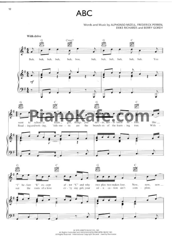 Ноты  The Jackson 5 - ABC - PianoKafe.com