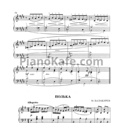 Ноты М. Балакирев - Полька для фортепиано - предпросмотр