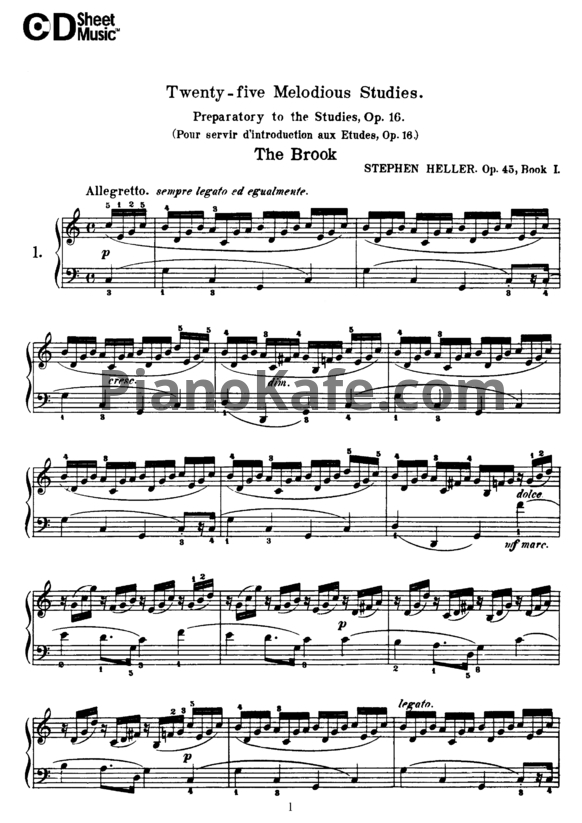 Ноты С. Геллер - 25 этюдов (Op 45) - PianoKafe.com