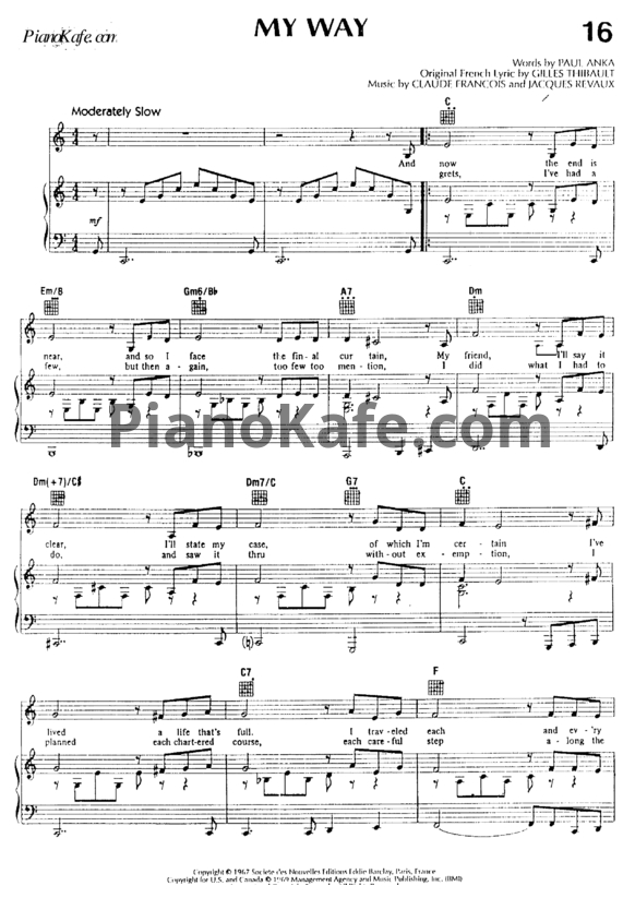 Ноты Elvis Presley - My way - PianoKafe.com