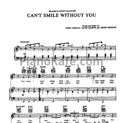 Ноты Barry Manilow - Can’t smile without you