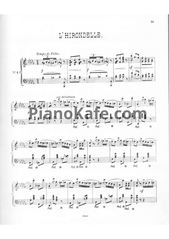 Ноты Герман Волленгаупт - Полька "L'hirondelle" (Соч. 23, №4) - PianoKafe.com