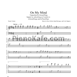 Ноты Cody Simpson - On my mind - предпросмотр