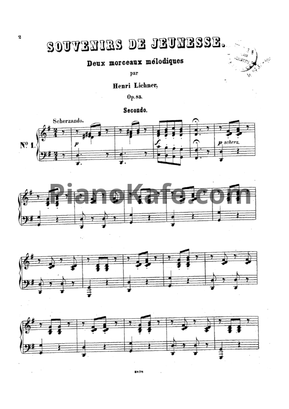 Ноты Генрих Лихнер - Souvenirs de jeunesse (Op. 85) - PianoKafe.com