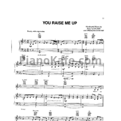 Ноты Josh Groban - You raise me up - предпросмотр