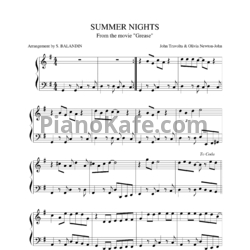 Ноты John Travolta & Olivia Newton-John - Summer nights (Arrangement by S. BALANDIN)