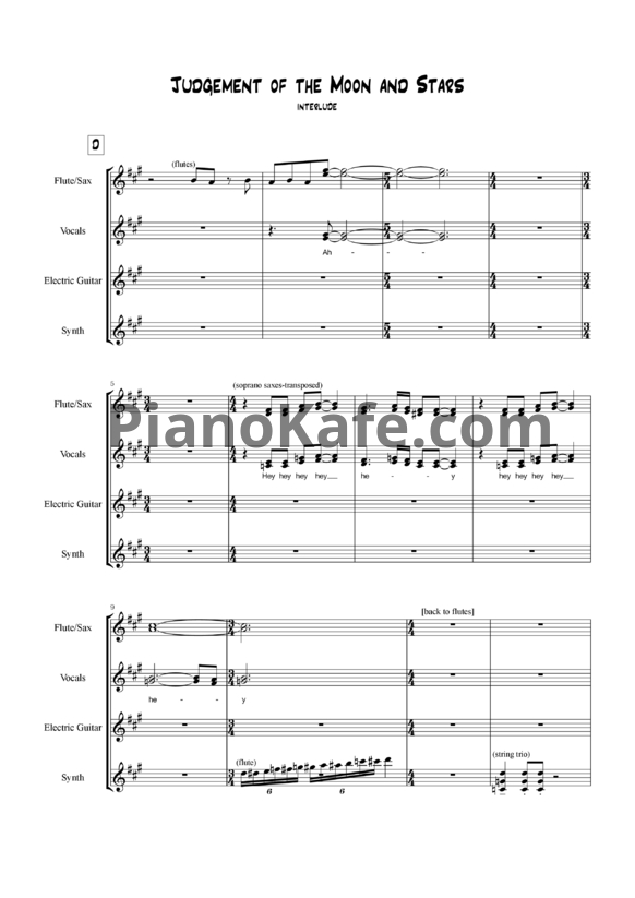 Ноты Joni Mitchell - Judgement of the Moon and Stars (Версия 2) - PianoKafe.com