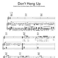 Ноты Britney Spears - Don’t hang up - предпросмотр