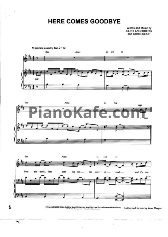 Ноты Rascal Flatts - Here comes goodbye - PianoKafe.com