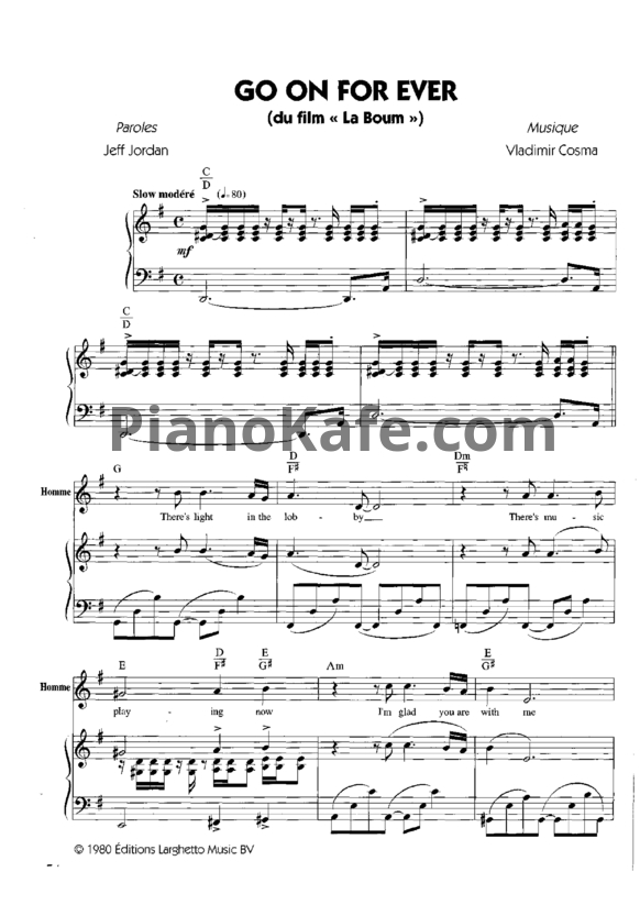 Ноты Vladimir Cosma - Go on forever - PianoKafe.com