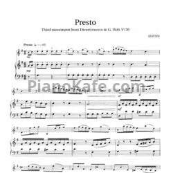 Ноты Йозеф Гайдн - Престо - предпросмотр