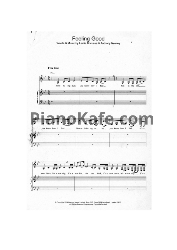 Ноты Kersy - Feeling Good - PianoKafe.com
