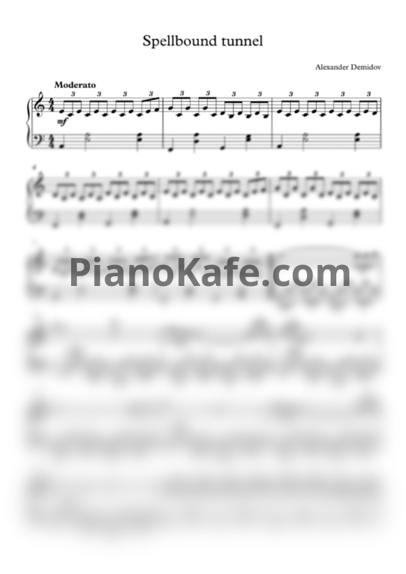Ноты Alexander Demidov - Spellbound tunnel - PianoKafe.com