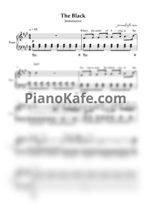 Ноты The black - Imminence (Piano cover) - PianoKafe.com