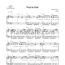 Ноты Calvin Harris feat. Haim - Pray to God - предпросмотр