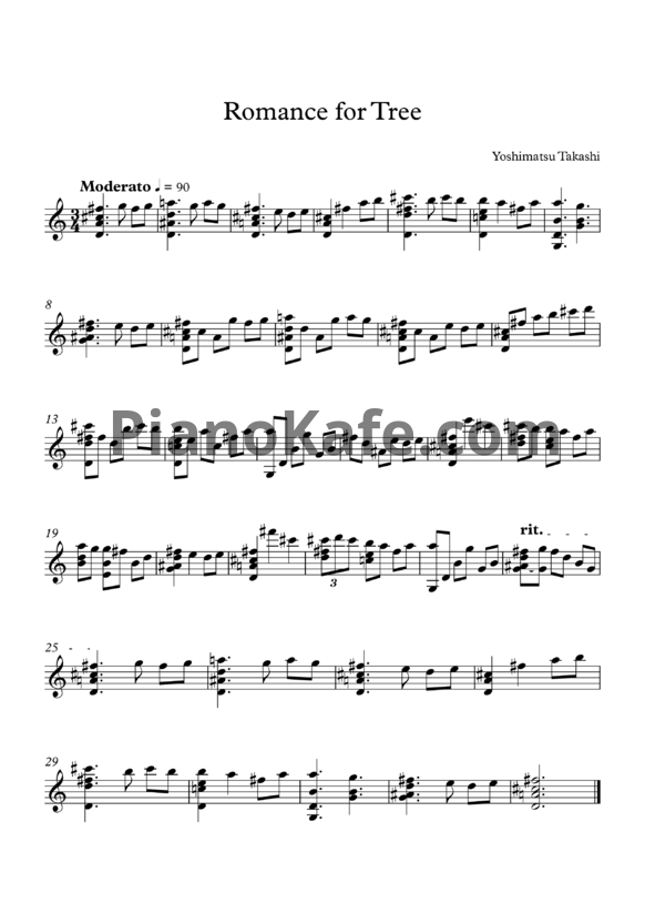 Ноты Takashi Yoshimatsu - Romace for tree - PianoKafe.com