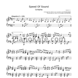 Ноты Coldplay - Speed of sound (Adrian Lee version) - предпросмотр